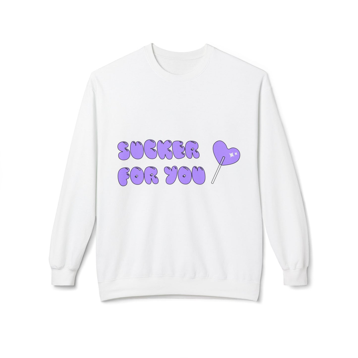 Sucker For You Crewneck Sweatshirt – Cute Purple Lollipop Valentine Pullover