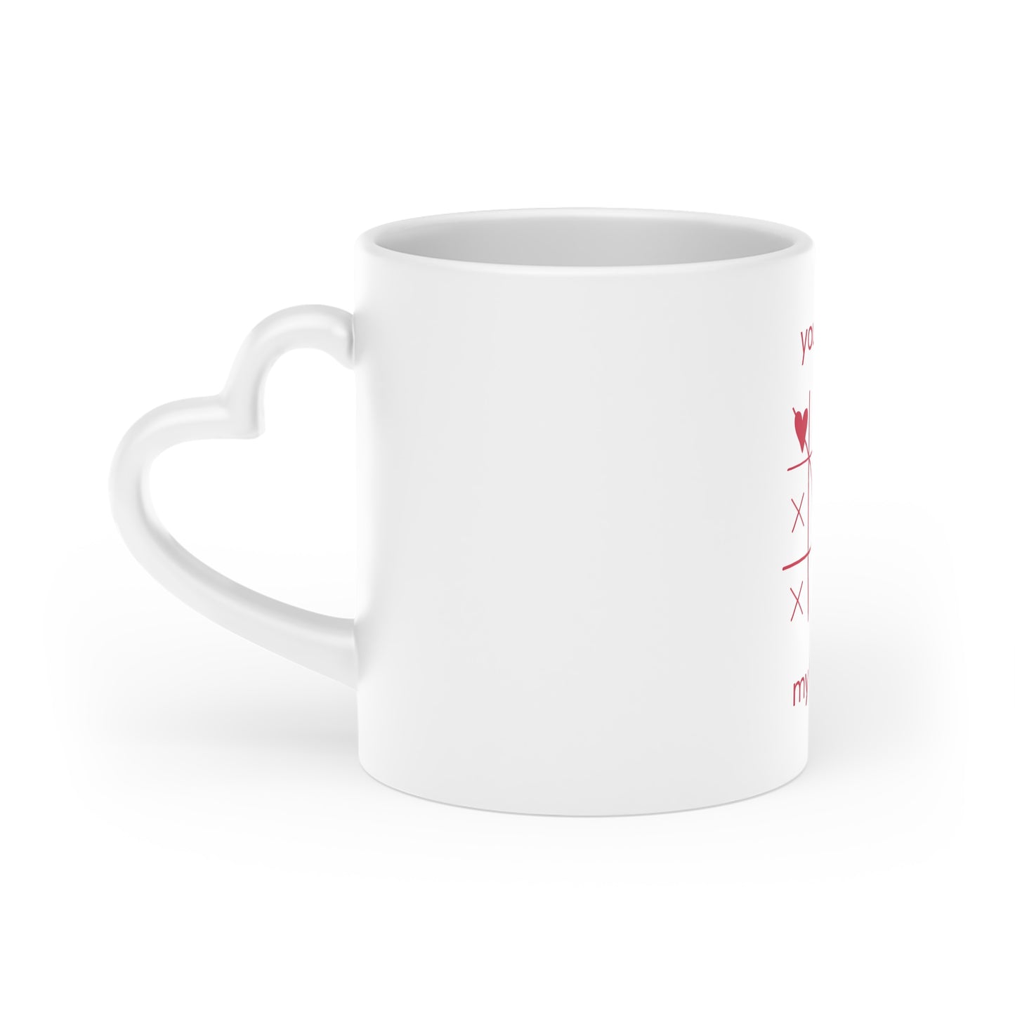 You Won My Heart Mug — Tic-Tac-Toe Heart Valentine's Coffee Mug