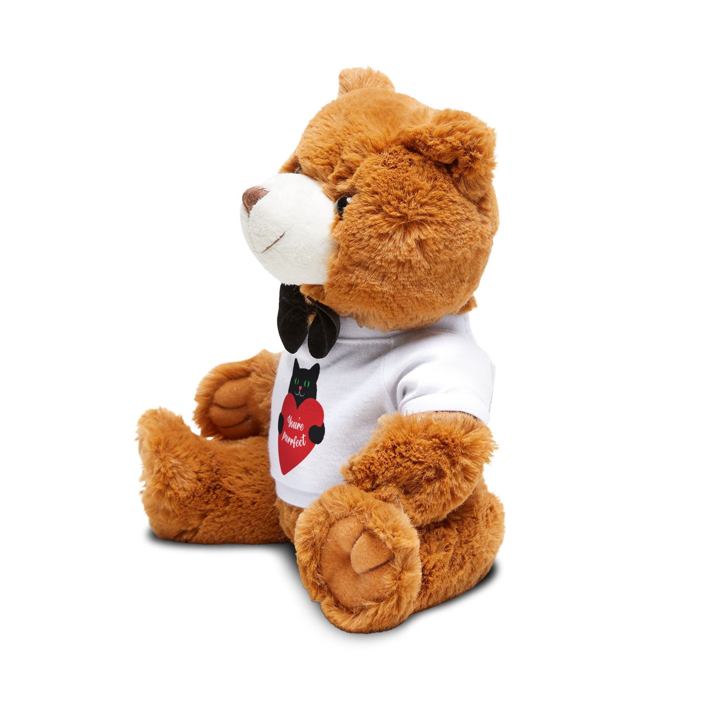 Personalized Teddy Bear with 'Be Mine' Heart T-Shirt — Cute Valentine's Plush Gift
