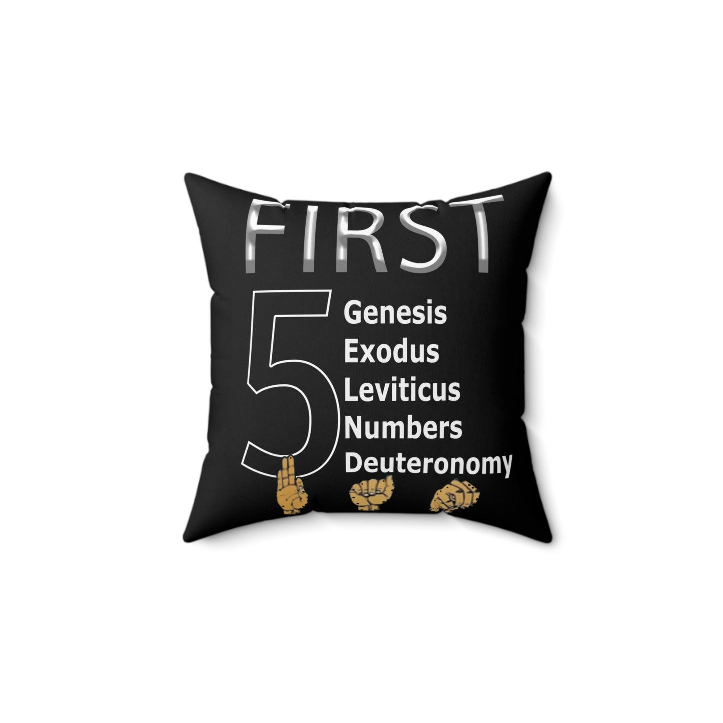 First 5 Books Pillow — Genesis Exodus Leviticus Numbers Deuteronomy Decorative Throw Pillow