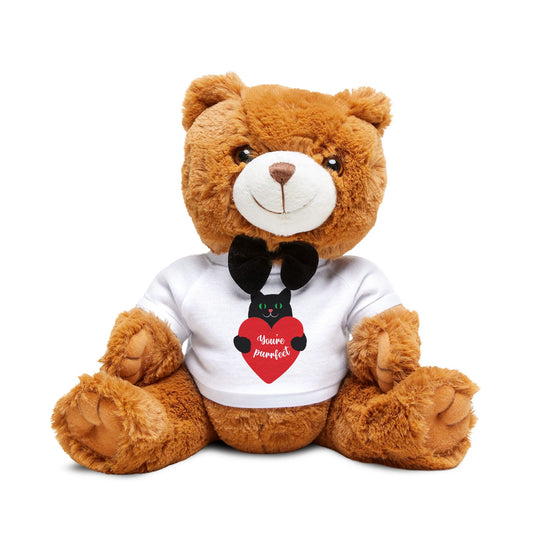 Personalized Teddy Bear with 'Be Mine' Heart T-Shirt — Cute Valentine's Plush Gift