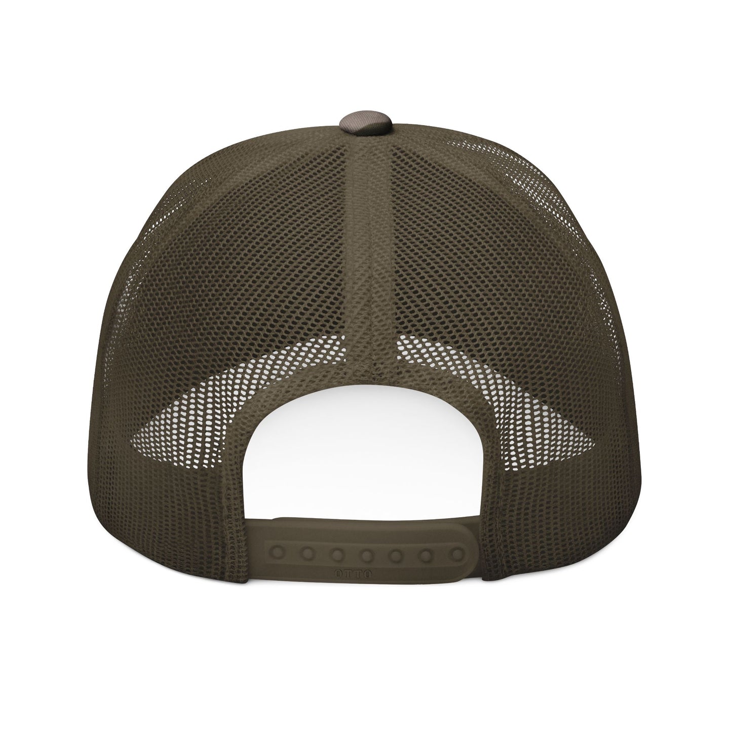 Camouflage Trucker Hat — Embroidered "FIRST" Military Style Cap