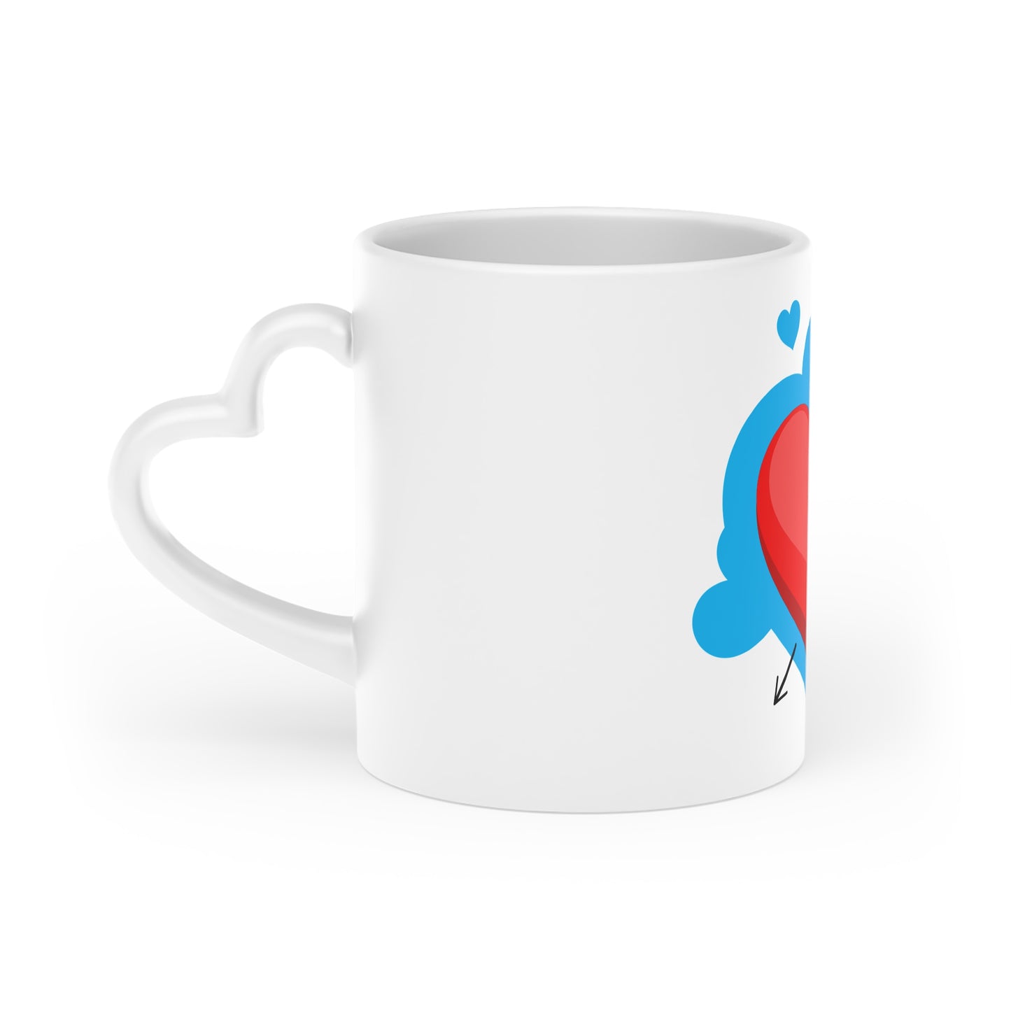 Heart Arrow Mug - Cute Red Heart with Arrow Valentine Coffee Cup