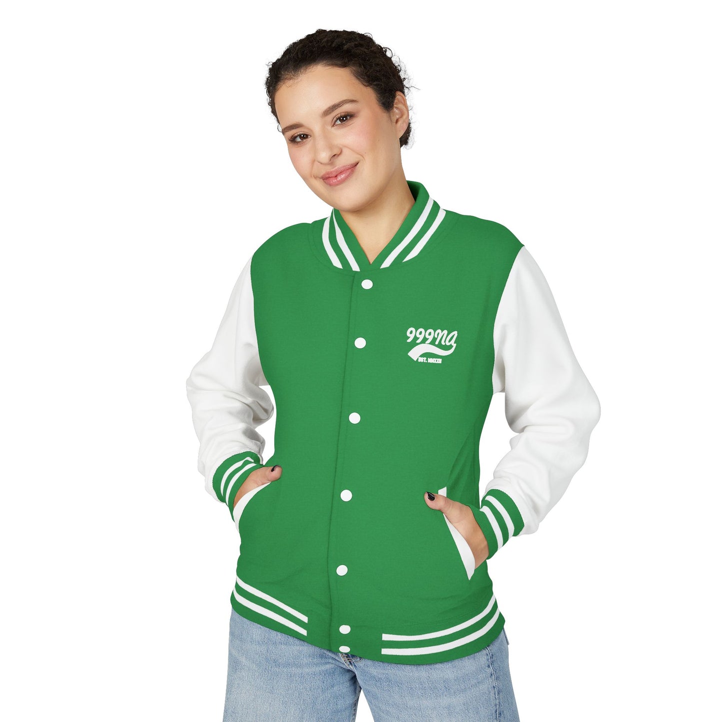 Varsity Letterman Jacket — Retro Script Chest Logo