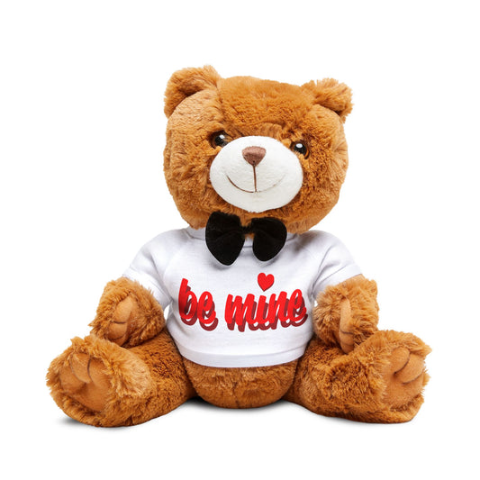 Valentine Teddy Bear Plush — "Be Mine" T-Shirt Cuddly Gift