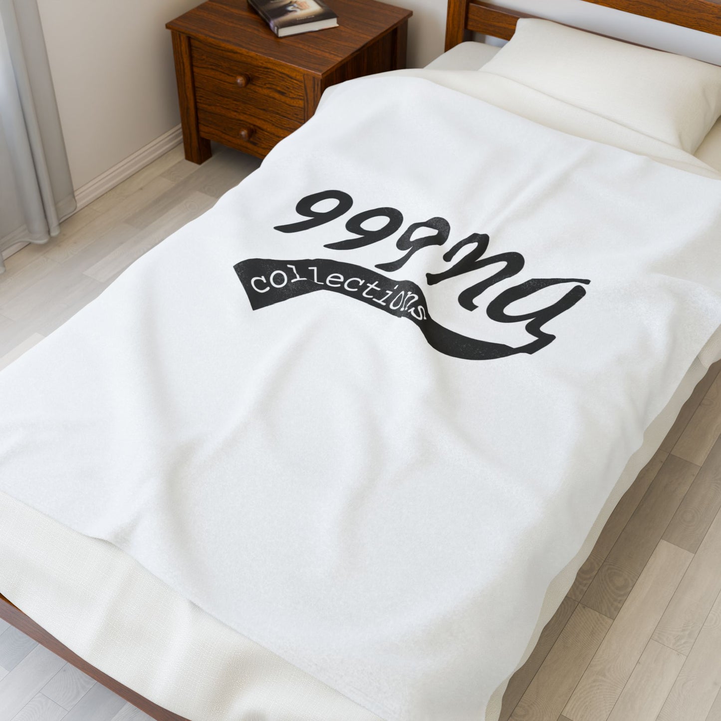 Velveteen Plush Blanket — '999NQ Collections' Logo Soft Throw