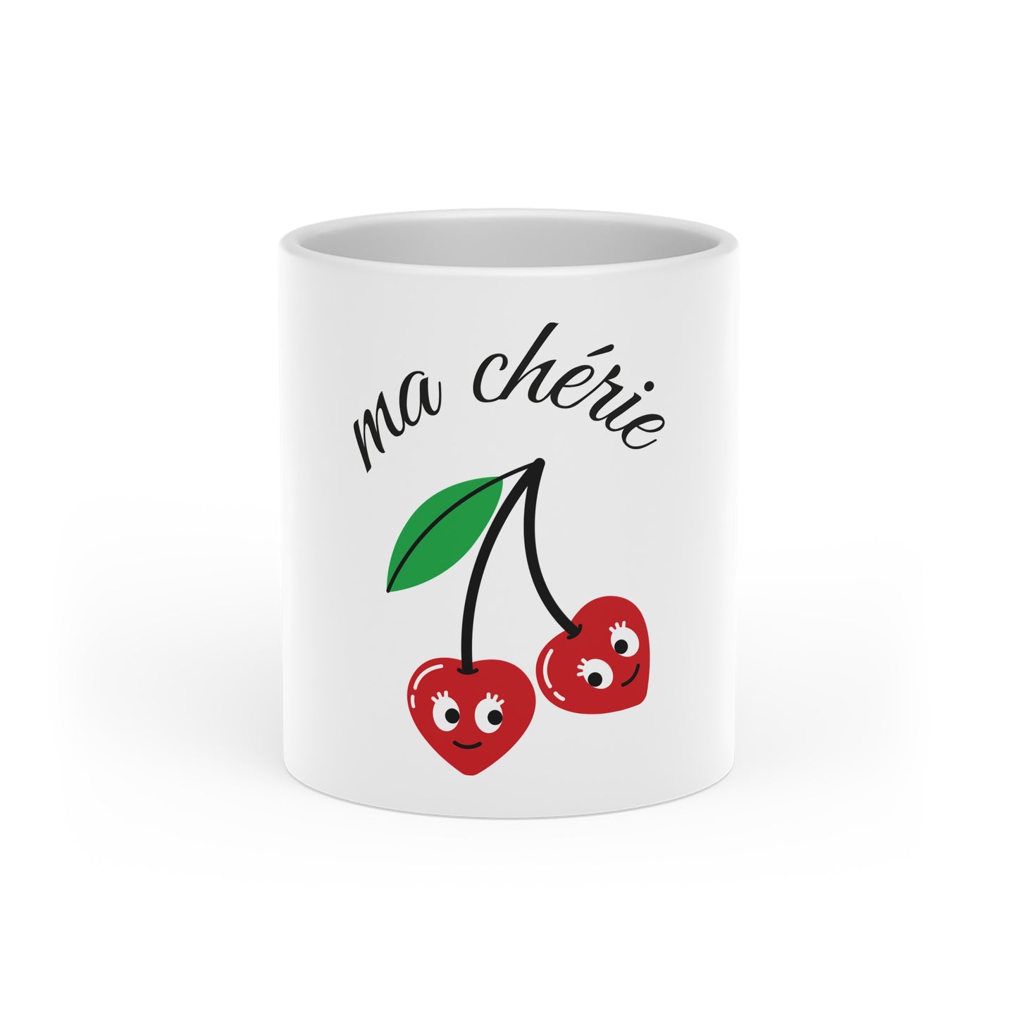 Ma chérie Cherry Heart Mug — Cute French Love Coffee Cup