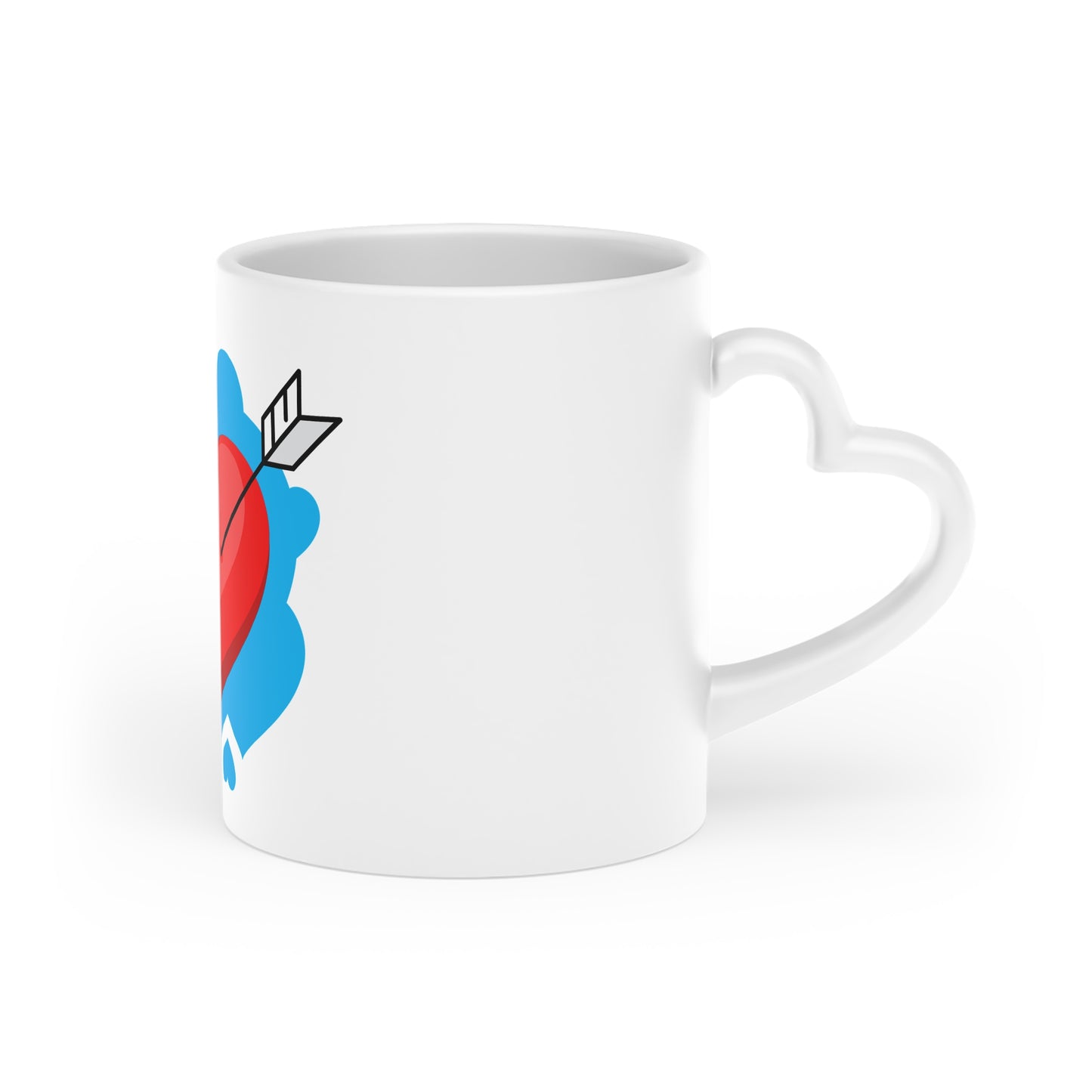 Heart Arrow Mug - Cute Red Heart with Arrow Valentine Coffee Cup