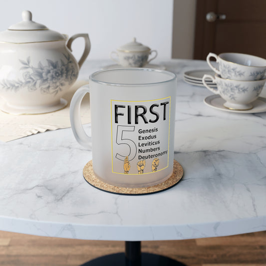First 5 Fam -- Frosted Glass Mug