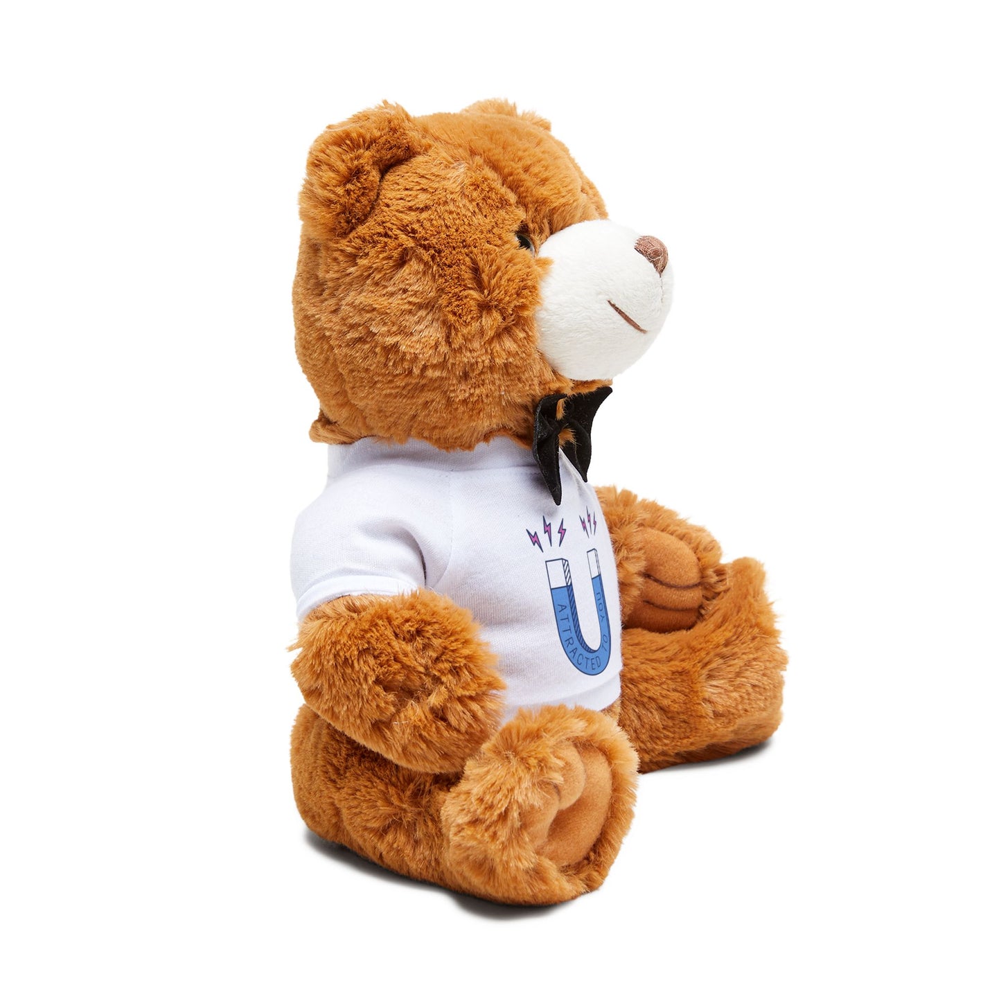 Brown Plush Teddy Bear with 'U' T-Shirt & Bowtie — Cute Gift for Kids & Romantic Occasions