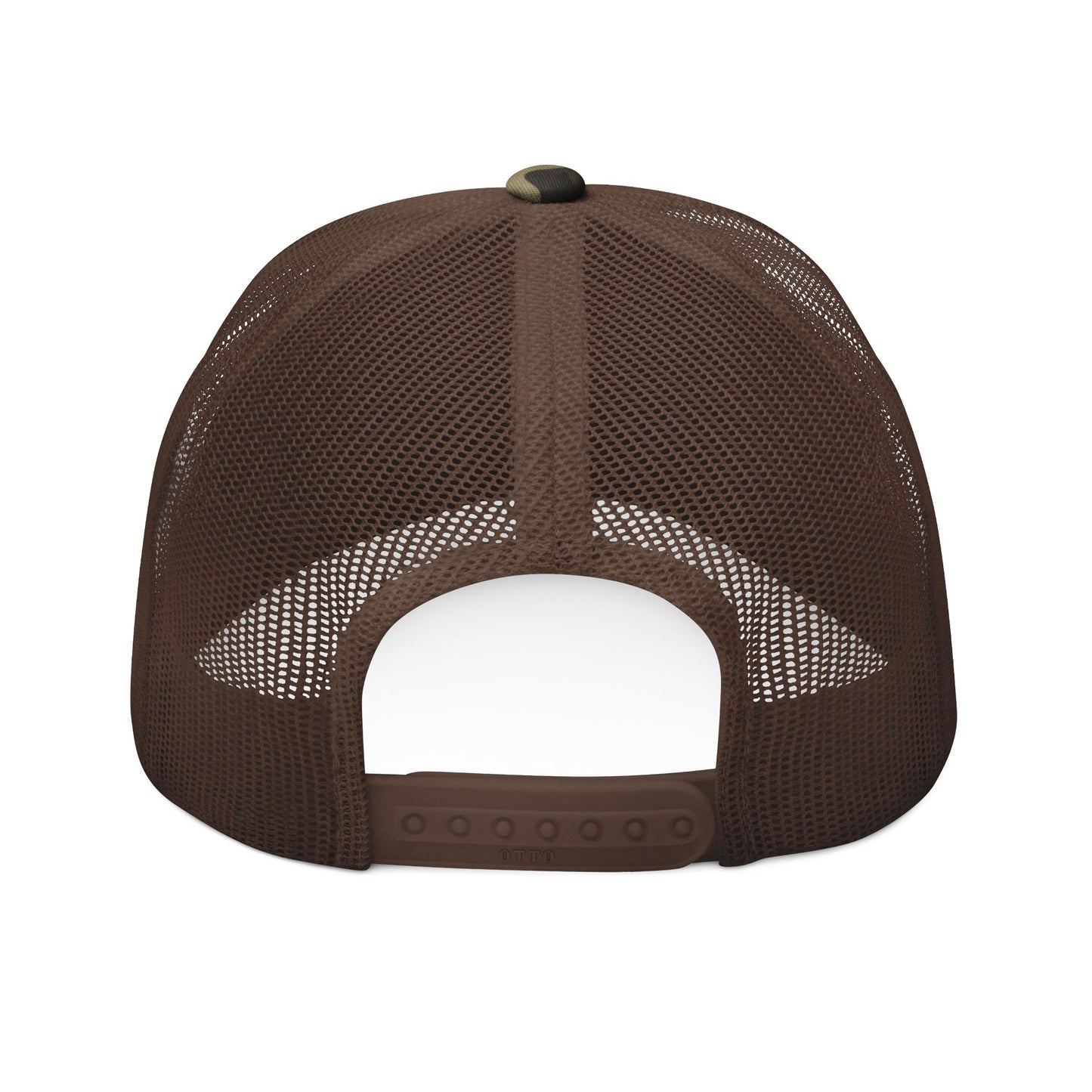 Camouflage Trucker Hat — Embroidered "FIRST" Military Style Cap