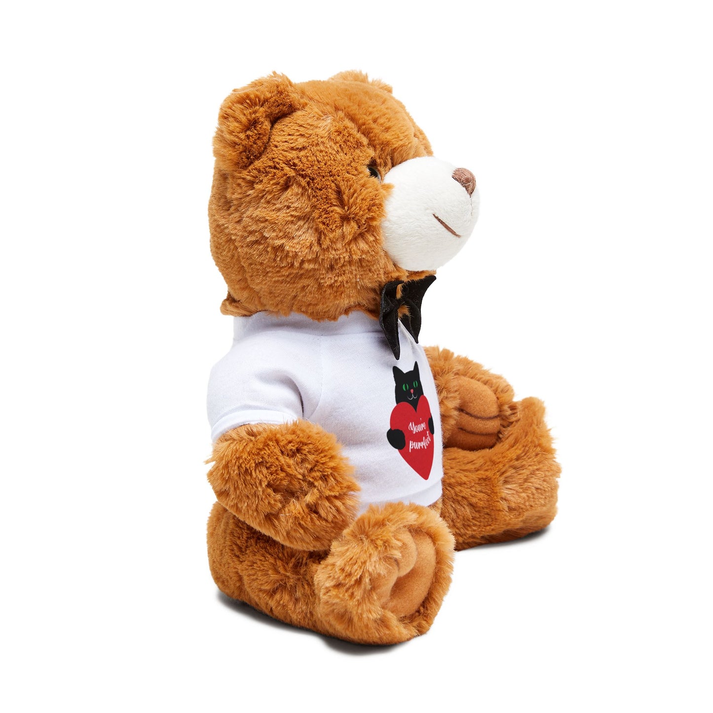 Personalized Teddy Bear with 'Be Mine' Heart T-Shirt — Cute Valentine's Plush Gift