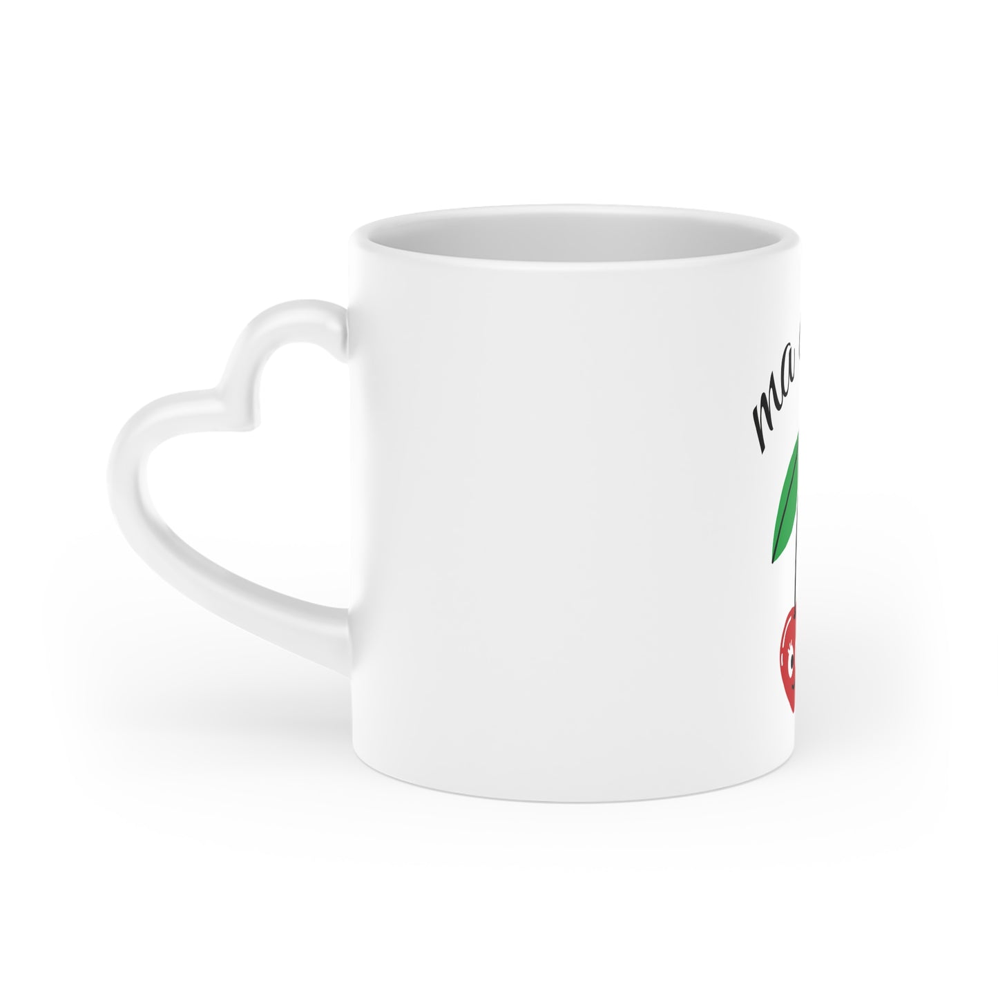 Ma chérie Cherry Heart Mug — Cute French Love Coffee Cup