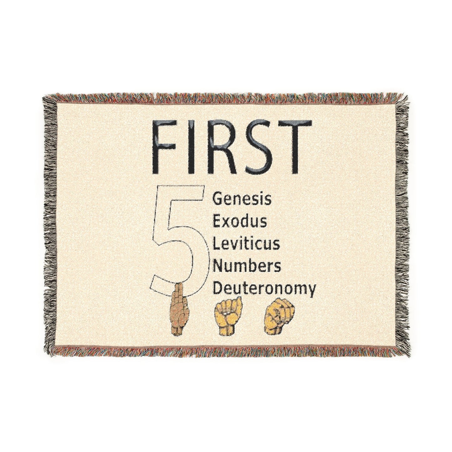 First 5 Books Woven Blanket – Bible Pentateuch Throw